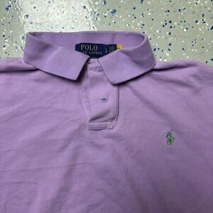 Polo Ralph Lauren Polo Shirt Woman Large Lavender Custom Slim Fit Embroider Pony